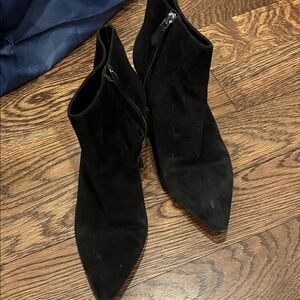PRADA 38.5 suede Elegant Black Women's Ankle Boots